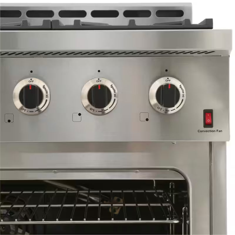 36 in. 5.5 cu. ft. Gas Range with Convection Oven in Stainless Steel B3980