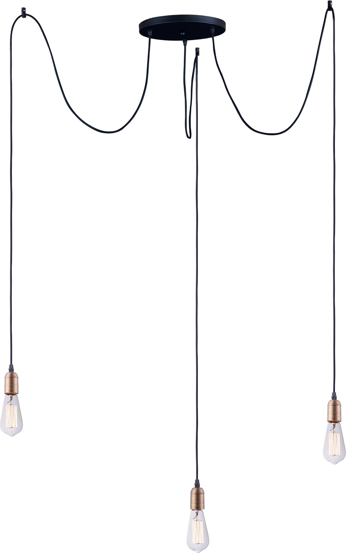 Black Antique Brass 3-Light Pendant Y284154