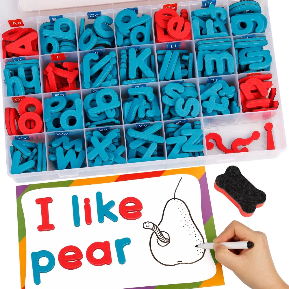 Magnetic Letters Learning Toys 208 Pcs with Magnetic Board and Storage Box S523495