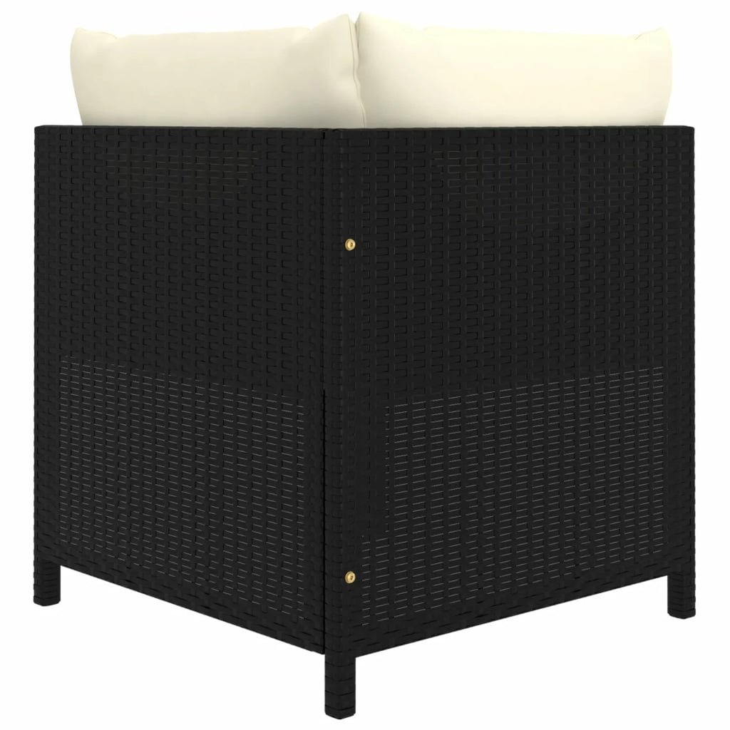 Black Poly Rattan Sectional Corner Sofa with Cushions Y889
