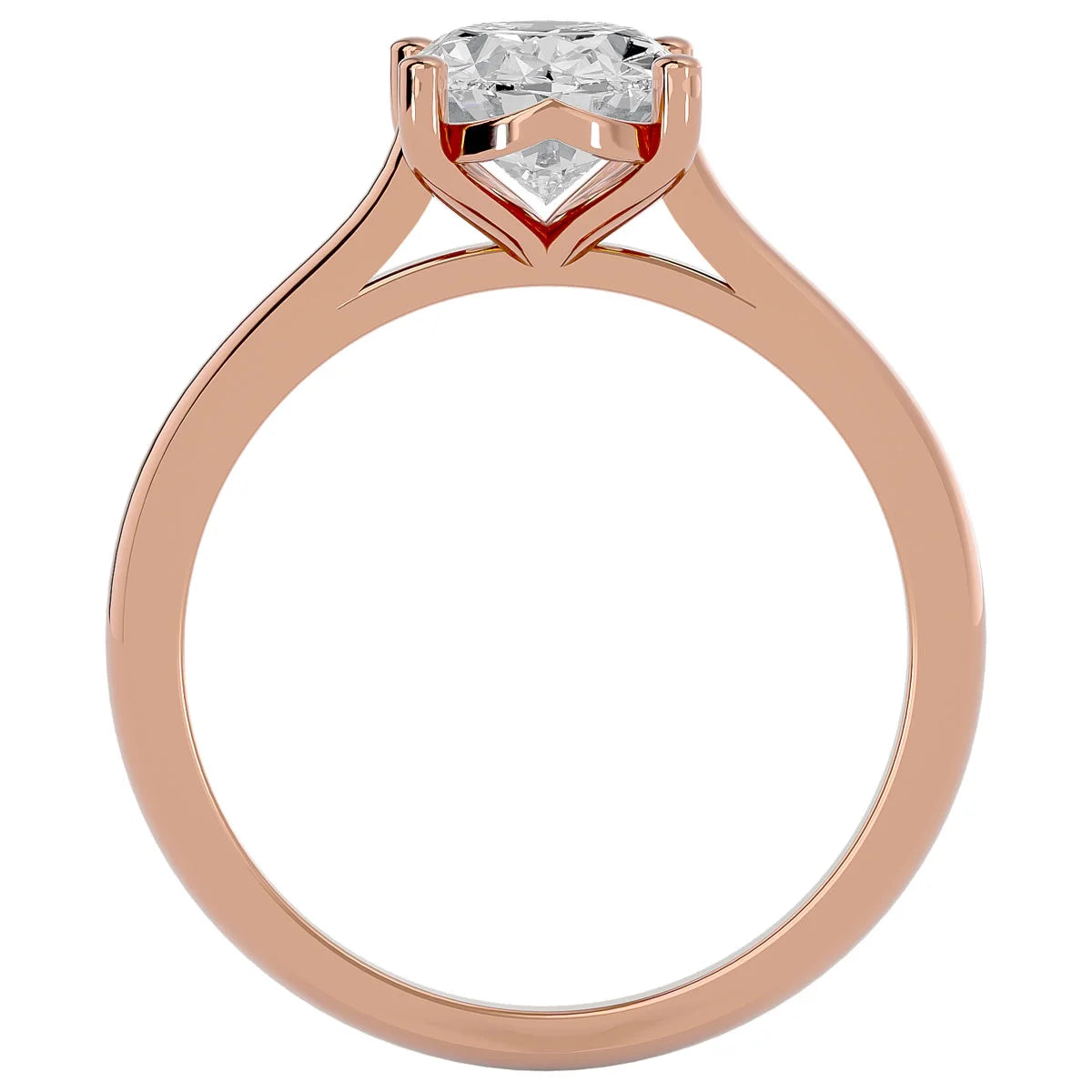 2 Carat Oval Shape Moissanite Solitaire Engagement Ring In 14 Karat Rose Gold X2952