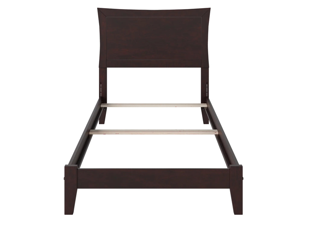 Twin Wood Traditional Bed Frame with Panel Headboard X584482
