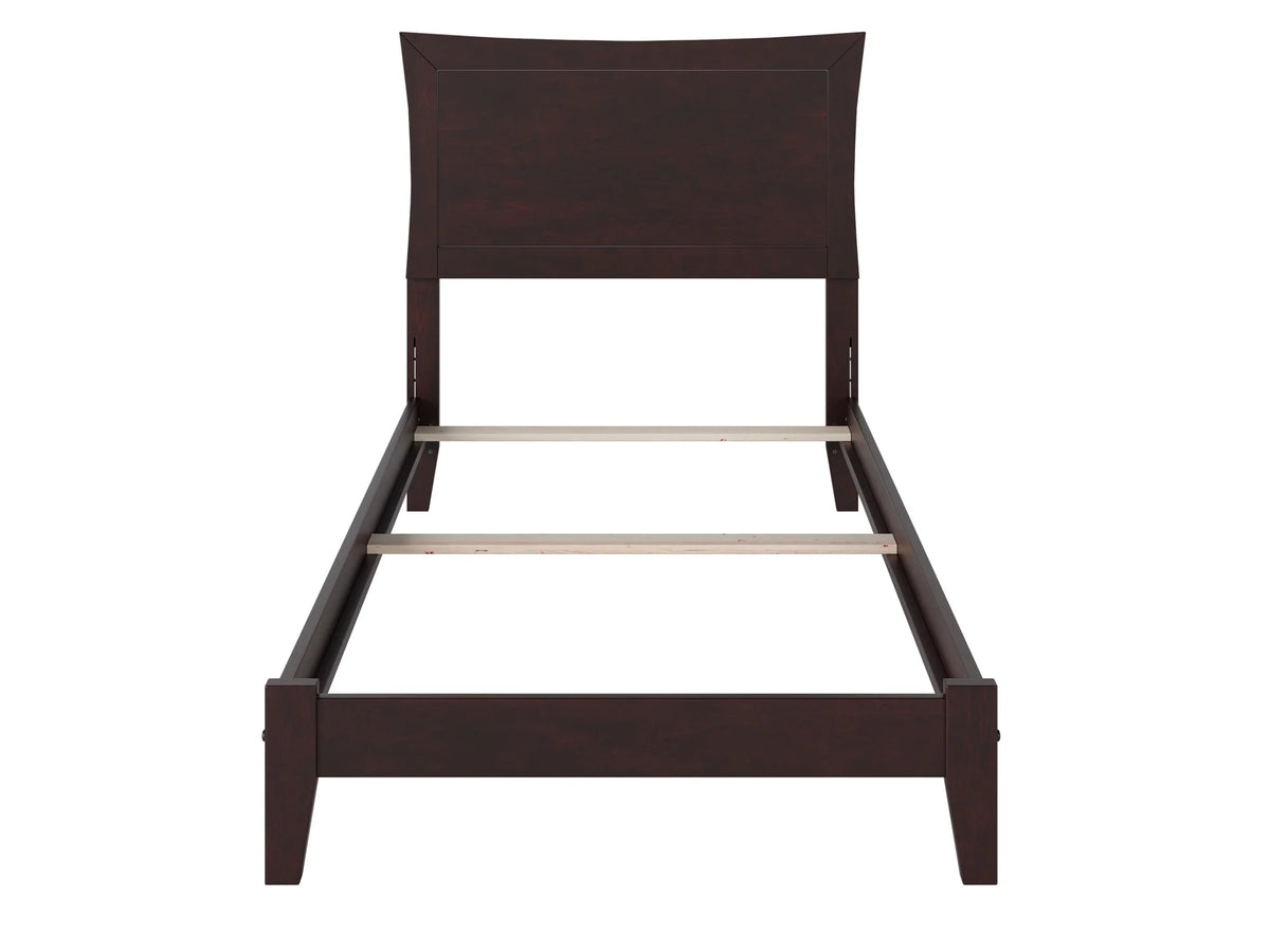 Twin Wood Traditional Bed Frame with Panel Headboard X584482