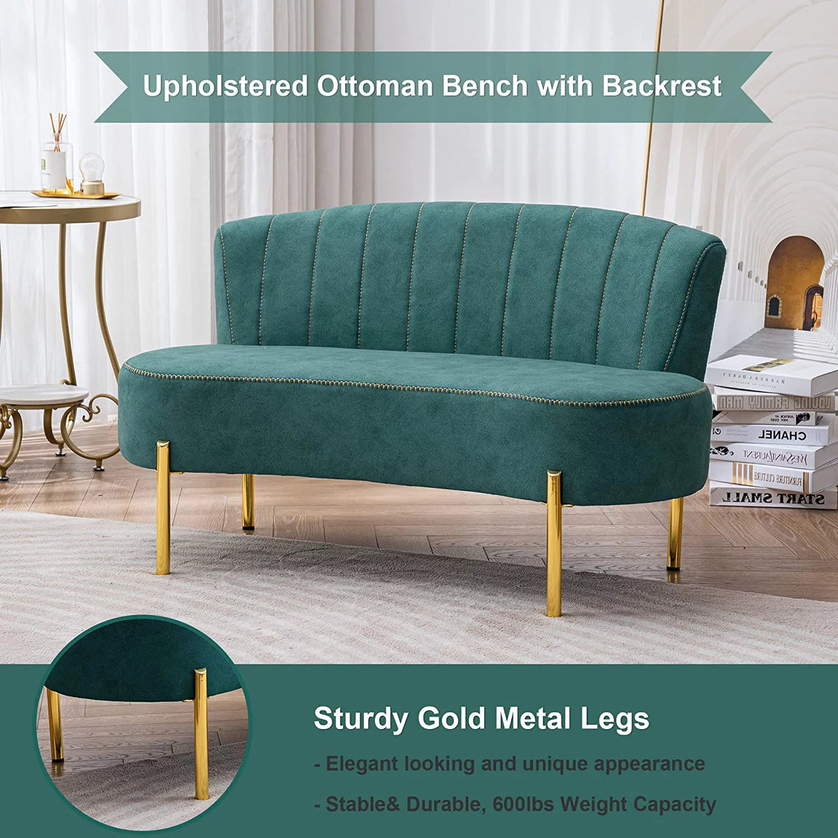 Teal Tufted Velvet 2 Seater Sofa U98750