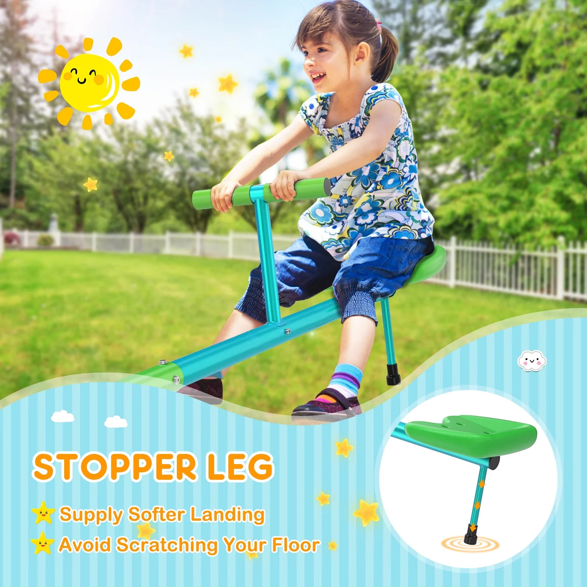 Kids Seesaw Teeter Totter with 360 Degrees Rotation B807775