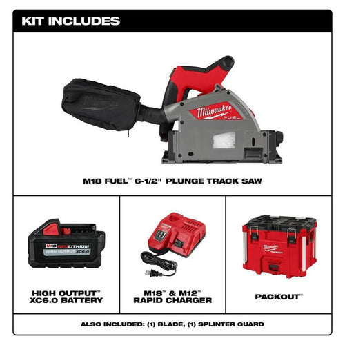 18V Brushless Cordless 6-1/2 in. Plunge Track Saw Combo Kit Z140