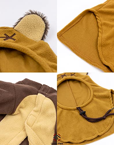 Pet Costume Ears Hat Sweater Furry Clothes for Dogs Cats Q326927