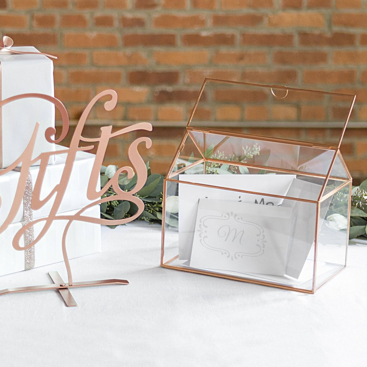 Personalized Glass Terrarium Card Holder N519