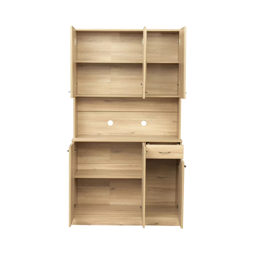 Freestanding Kitchen Pantry Storage Cabinet with Microwave Stand K127296