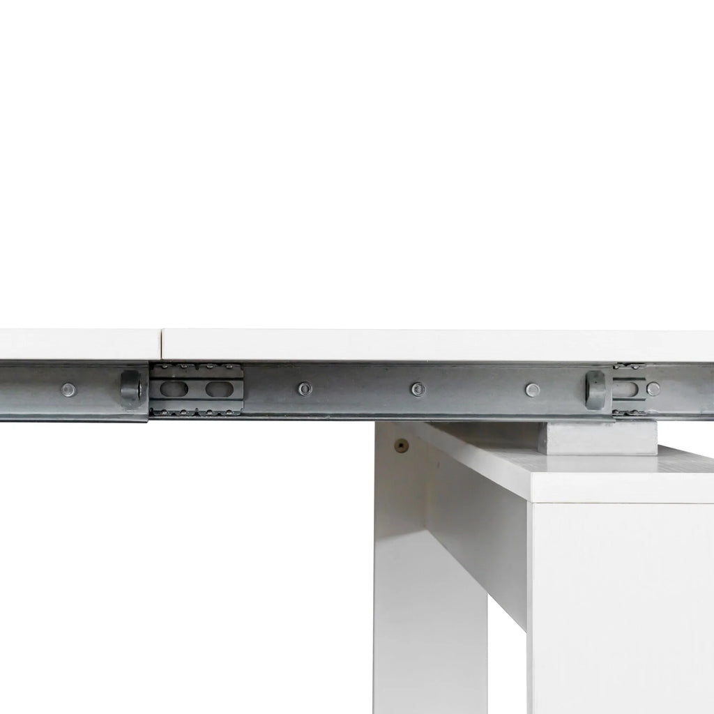 2 in 1 Extendable Console Table Dining Table for 4-8 People White P714