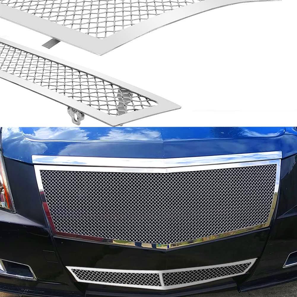 Stainless Steel Mesh Grille Grill Insert Combo Upper Lower Black Powder Coated D155