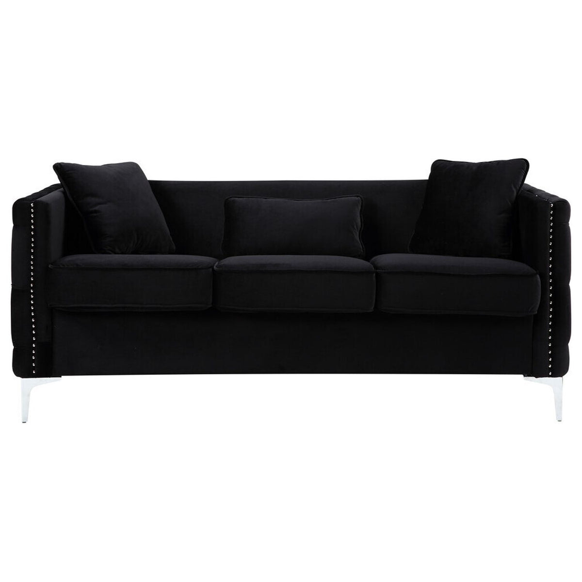 Retro Velvet Sofa with 3 Pillows T864