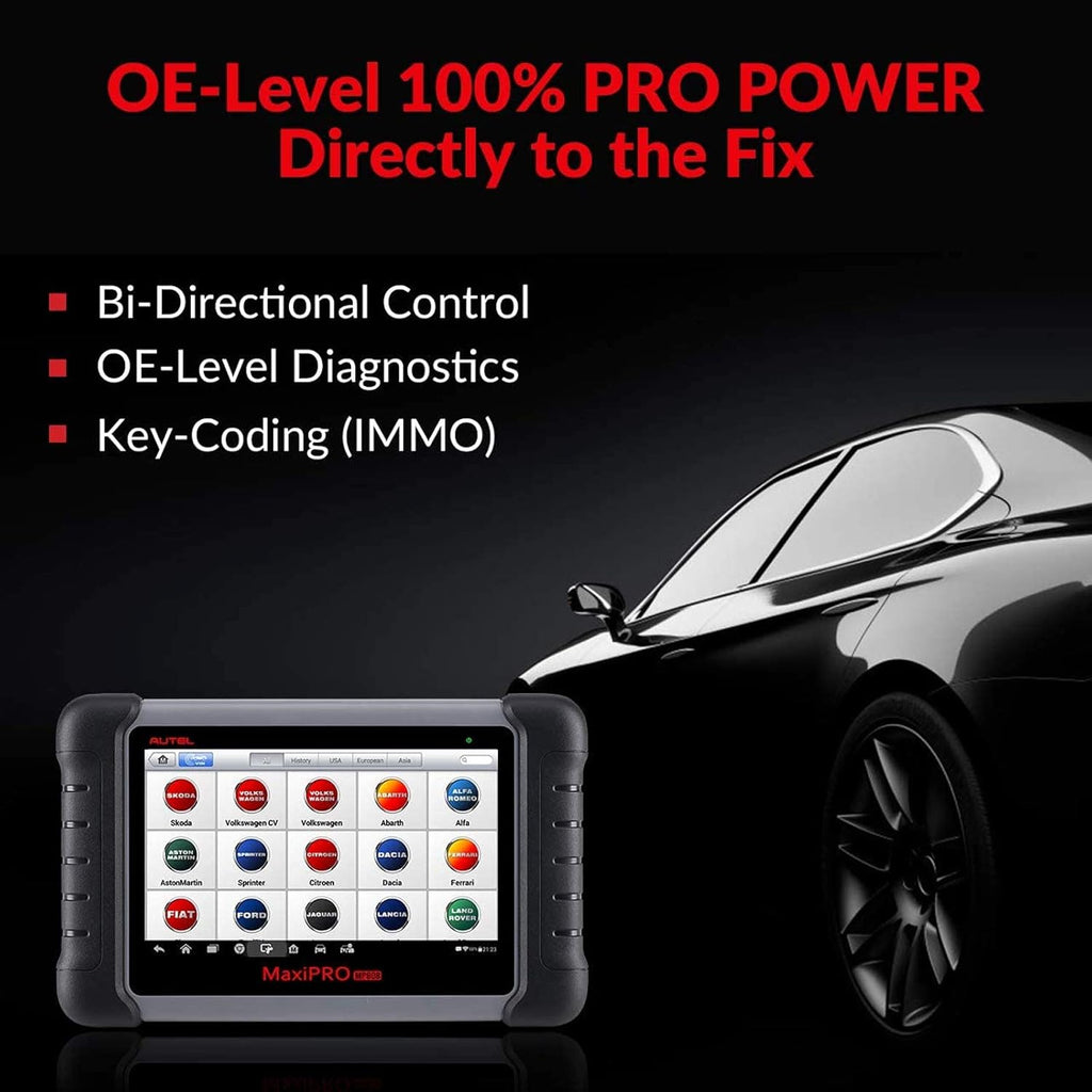 Autel MaxiPRO MP808 Automotive Diagnostic Scan Tool with All Systems Diagnoses, Bi-directional Control, 30+ Service Function, Key Coding and Injector Coding H488315