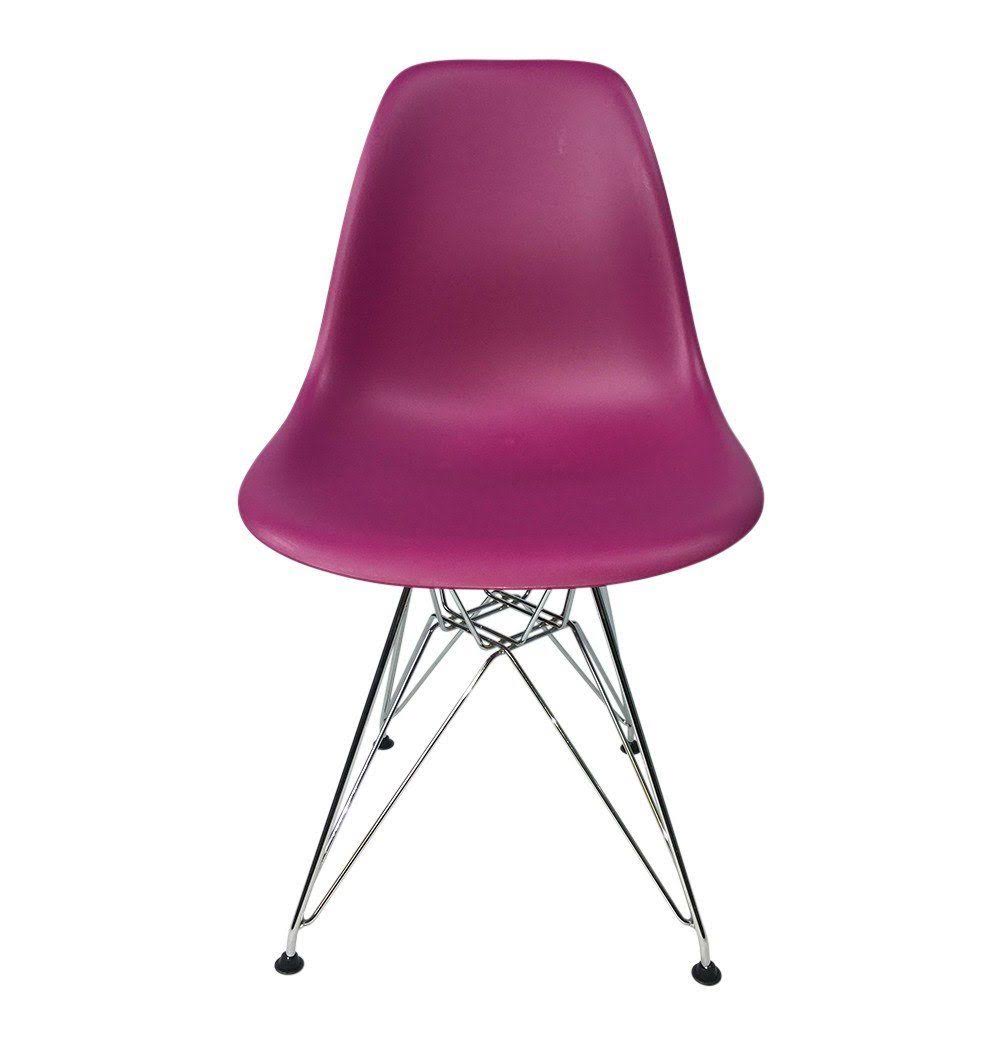 Dark Pink PP Eiffel Chair with Metal Legs N33604