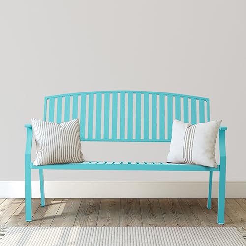 Light Blue Aluminum Outdoor Bench Z258