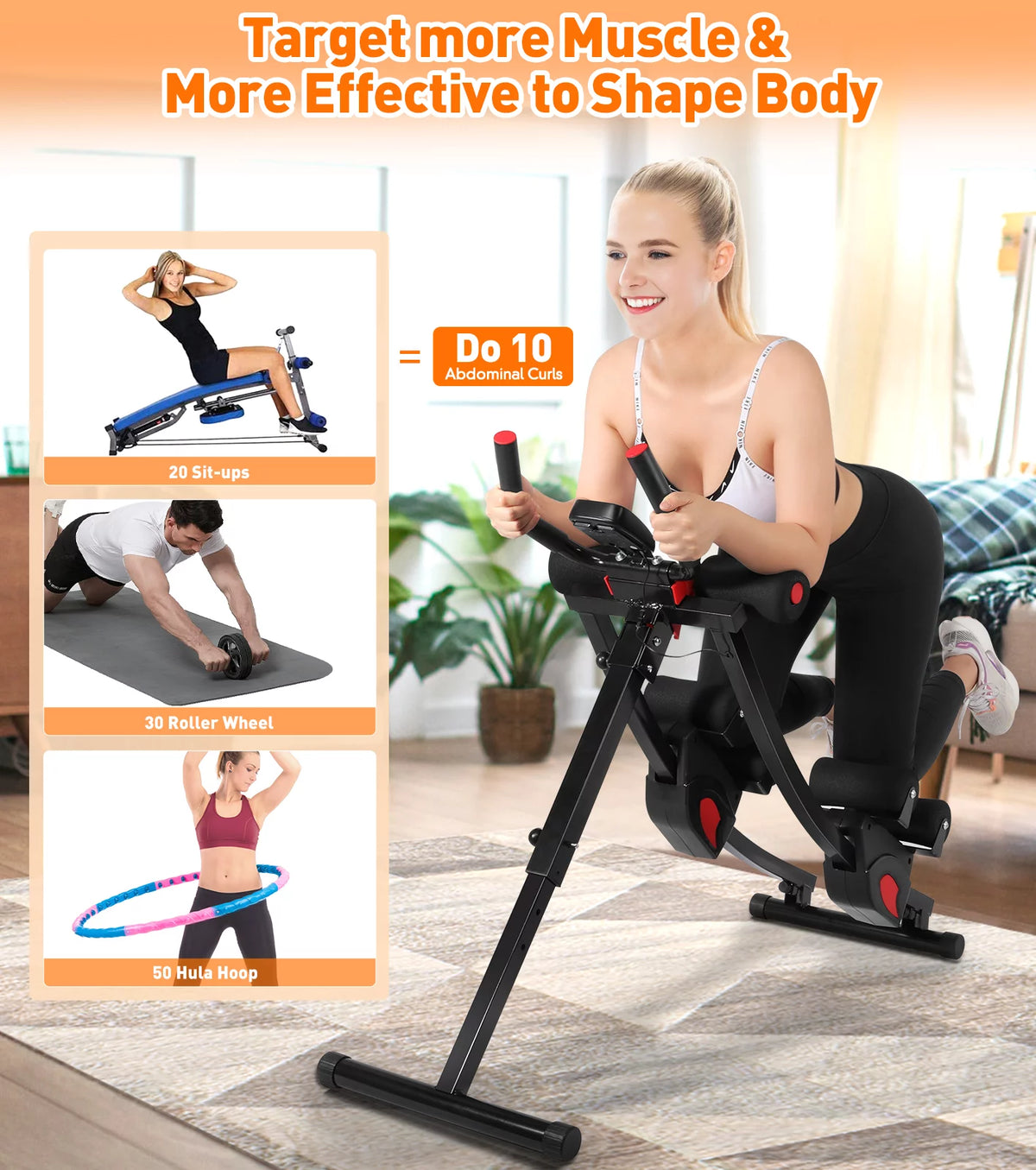 Foldable Core & Abdominal Trainer with LCD Display Y336