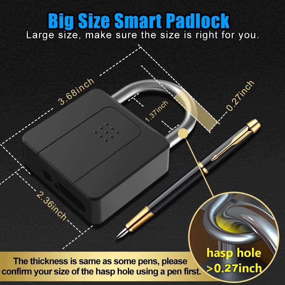 Fingerprint App Padlock Pack of 2 S76891
