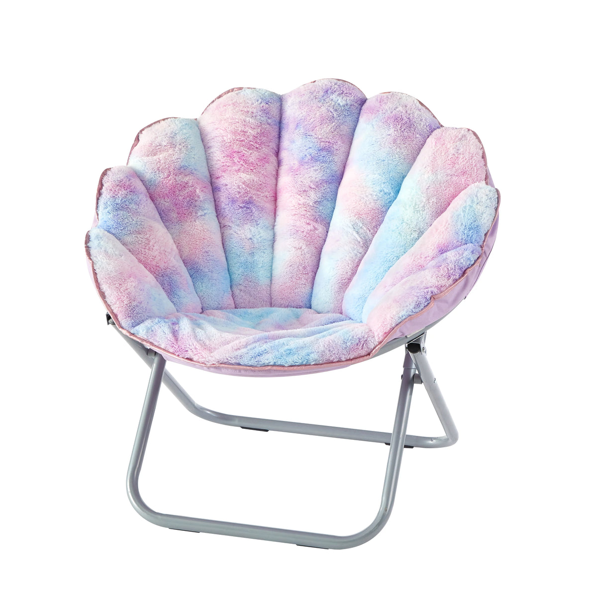 Purple Tie Dye Faux Fur Folding Chair P709121