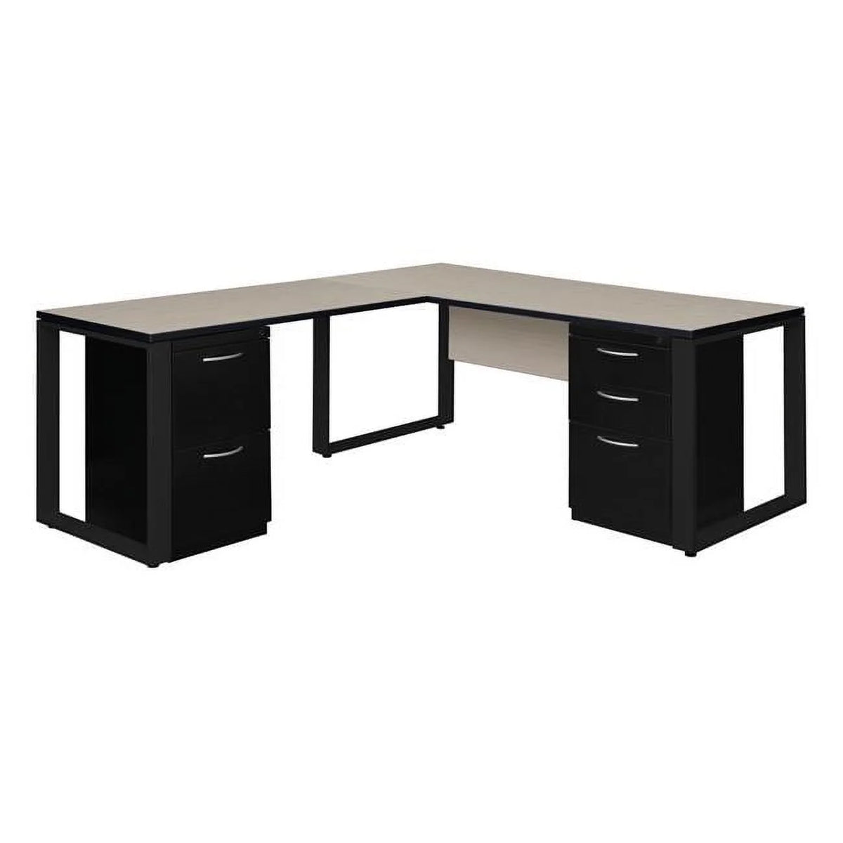 66 x 30 in. Double Pedestal L-Desk with Return M590