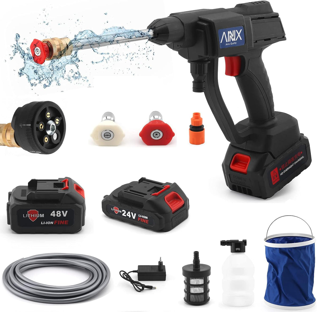 Cordless Electric Pressure Washer with 2PCS Portable Battery, 450PSI W254581