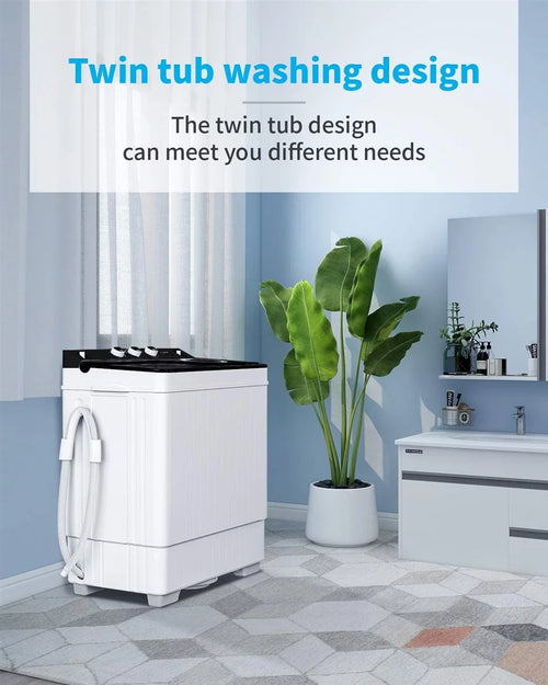 26lbs Portable Semi-automatic Twin Tub Washing Machine C65379