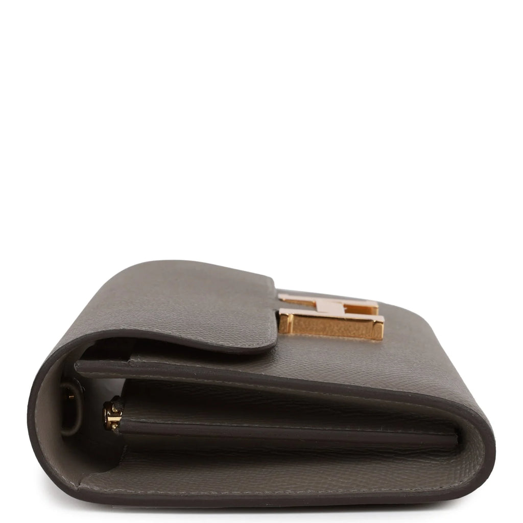 Wallet To Go Gris Meyer Epsom Gold Hardware I522289