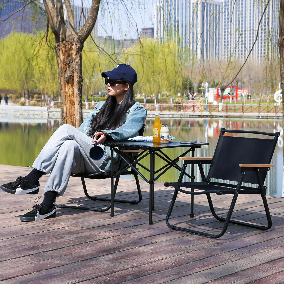 Heavy Duty Folding Chair Black N393