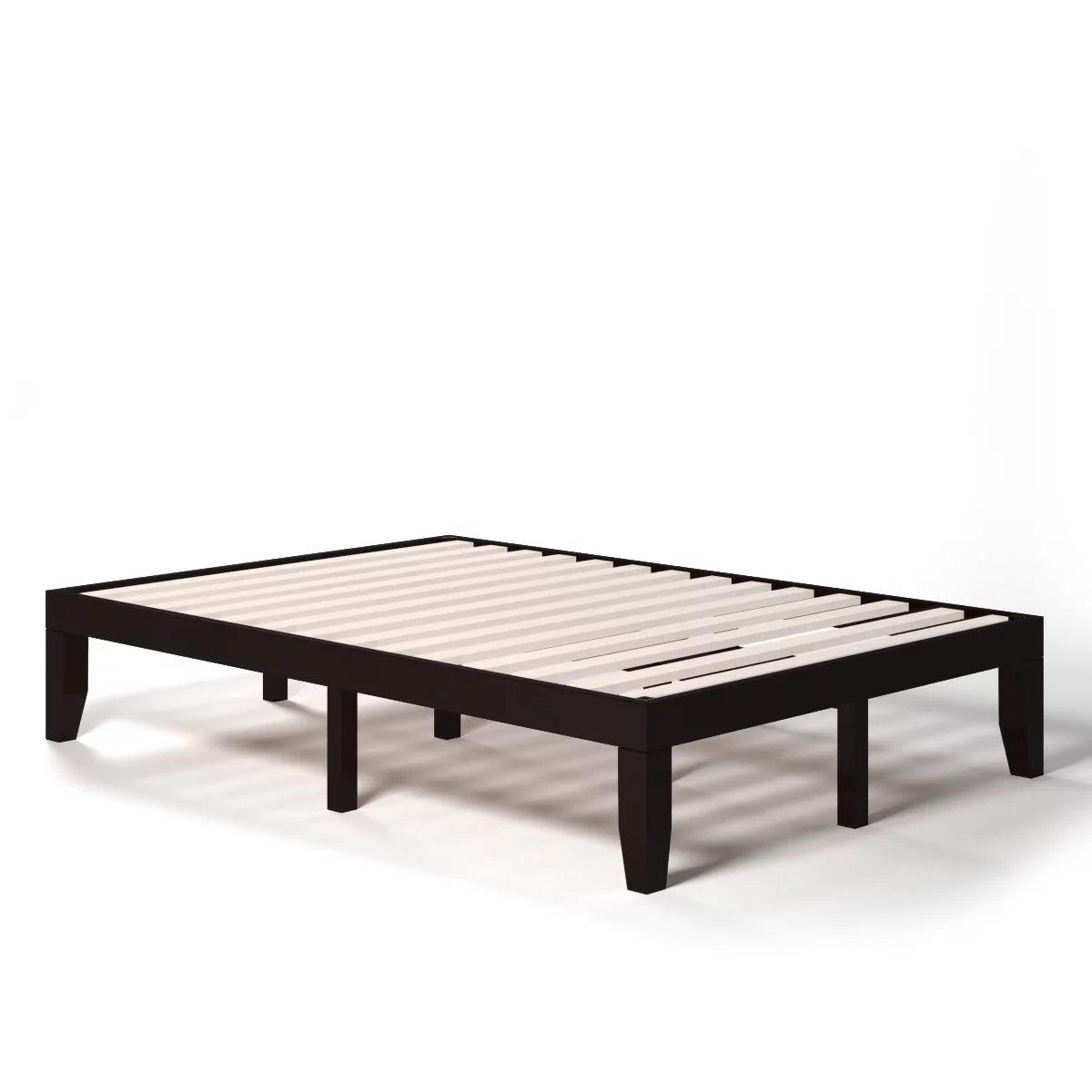 Full Size Wooden Bed Frame with Wood Slats H55771
