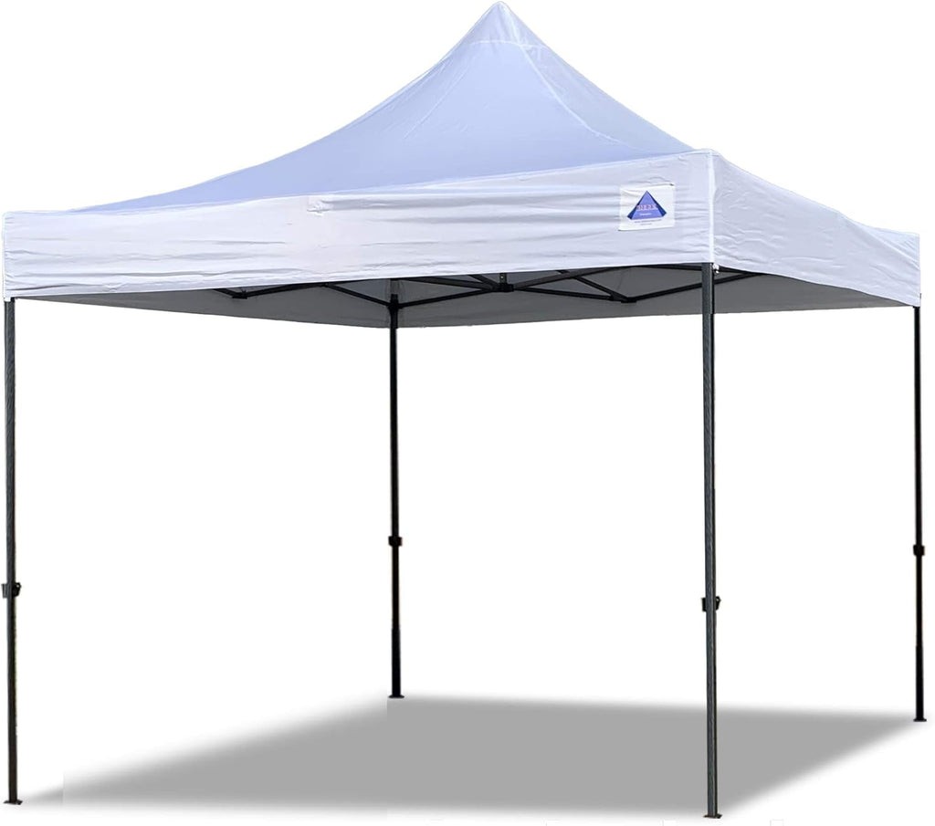 10'x10' White Pop Up Canopy Tent with Wheel Bag and 4 Sand Bags L224