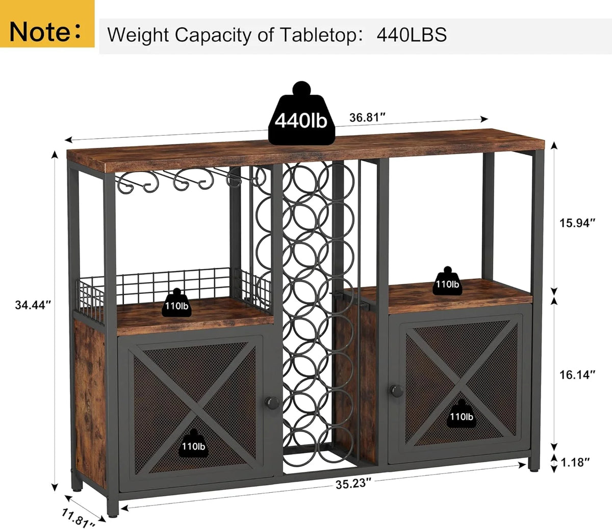 Mini Bar Cabinet with Storage Z62883