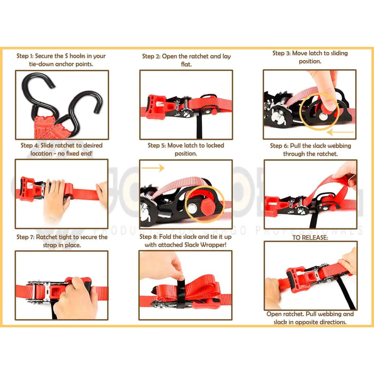(2 Pack) Sliding Ratchet Strap with Vinyl Coated S Hook V244147