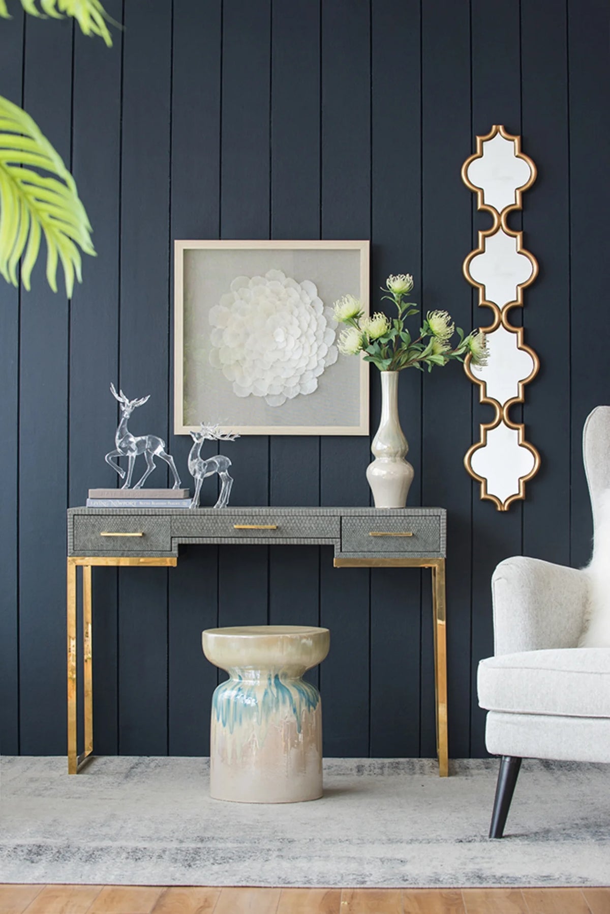 Gold Narrow Wall Mirror Z63313