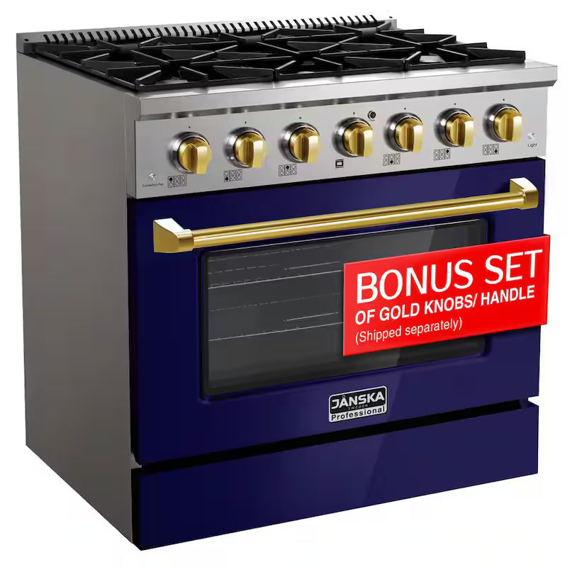 36 in. 5.2 cu. ft. Gas Range with 6 Sealed Burners, Convection Oven, Griddle L7214