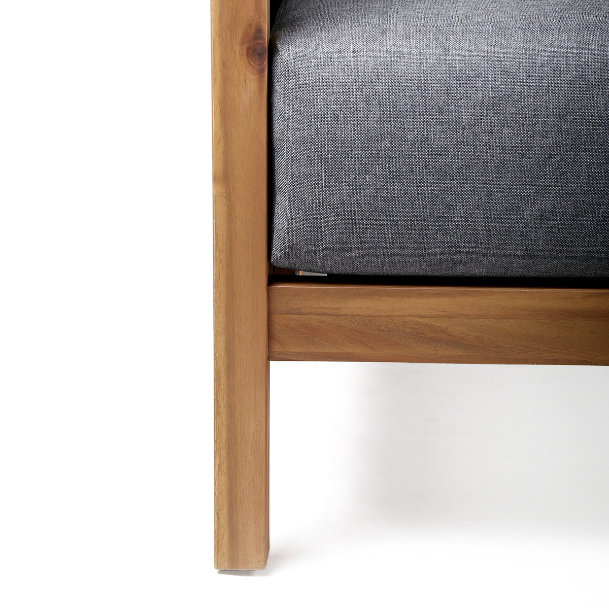 Natural Wood & Fabric Outdoor Patio Sofa T296253