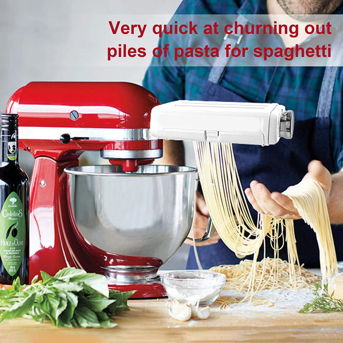 3 in 1 Pasta Maker Attachment Set with Roller and Cutters K17738
