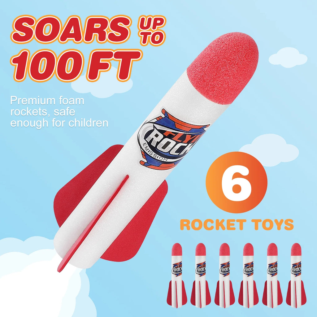1 Set Outdoor Stomp Launch Foam Rockets Toy G81200