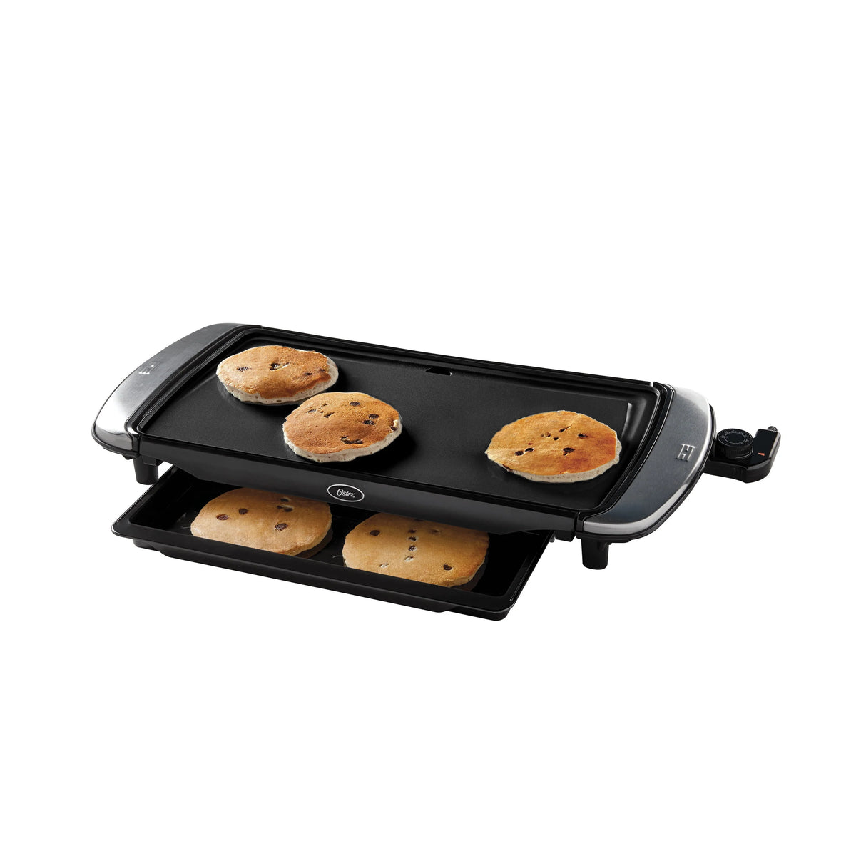 10-inch x 20-inch Nonstick Electric Griddle with Warming Tray, Black S31626
