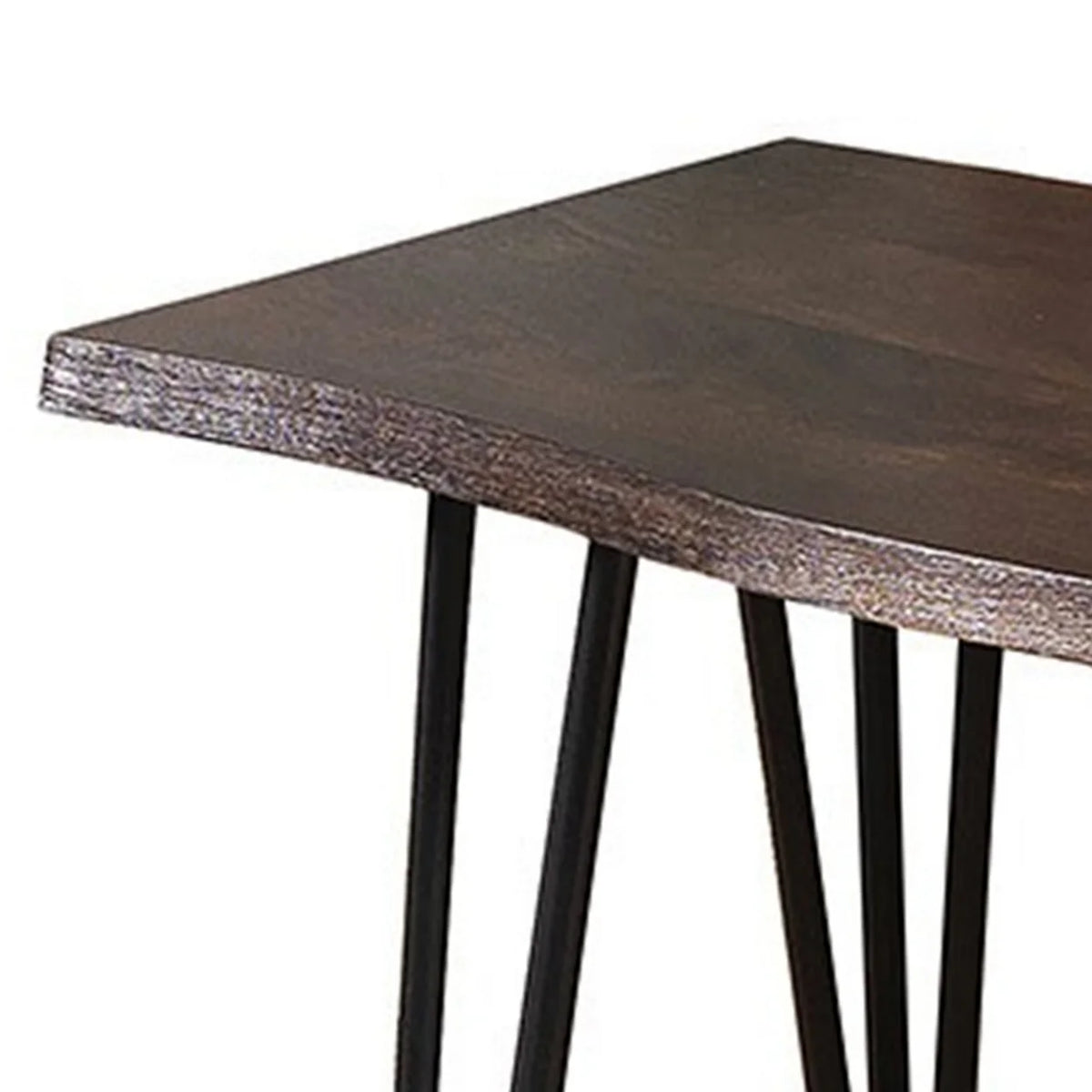 54 Inch Live Edge Brown Wood Dining Bench B506