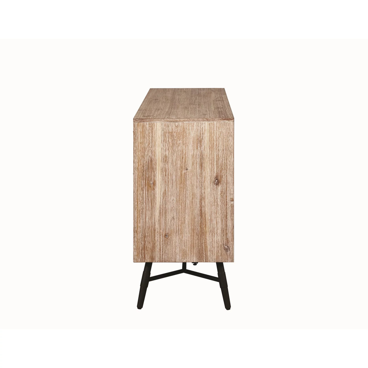 Brown and Black Six Drawer Wooden Dresser R246