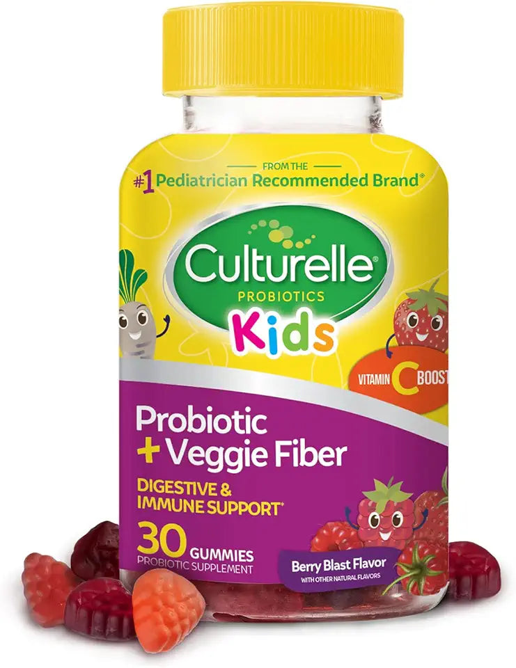 Kids Daily Probiotic Packets 30ct + Veggie Fiber Gummies B492