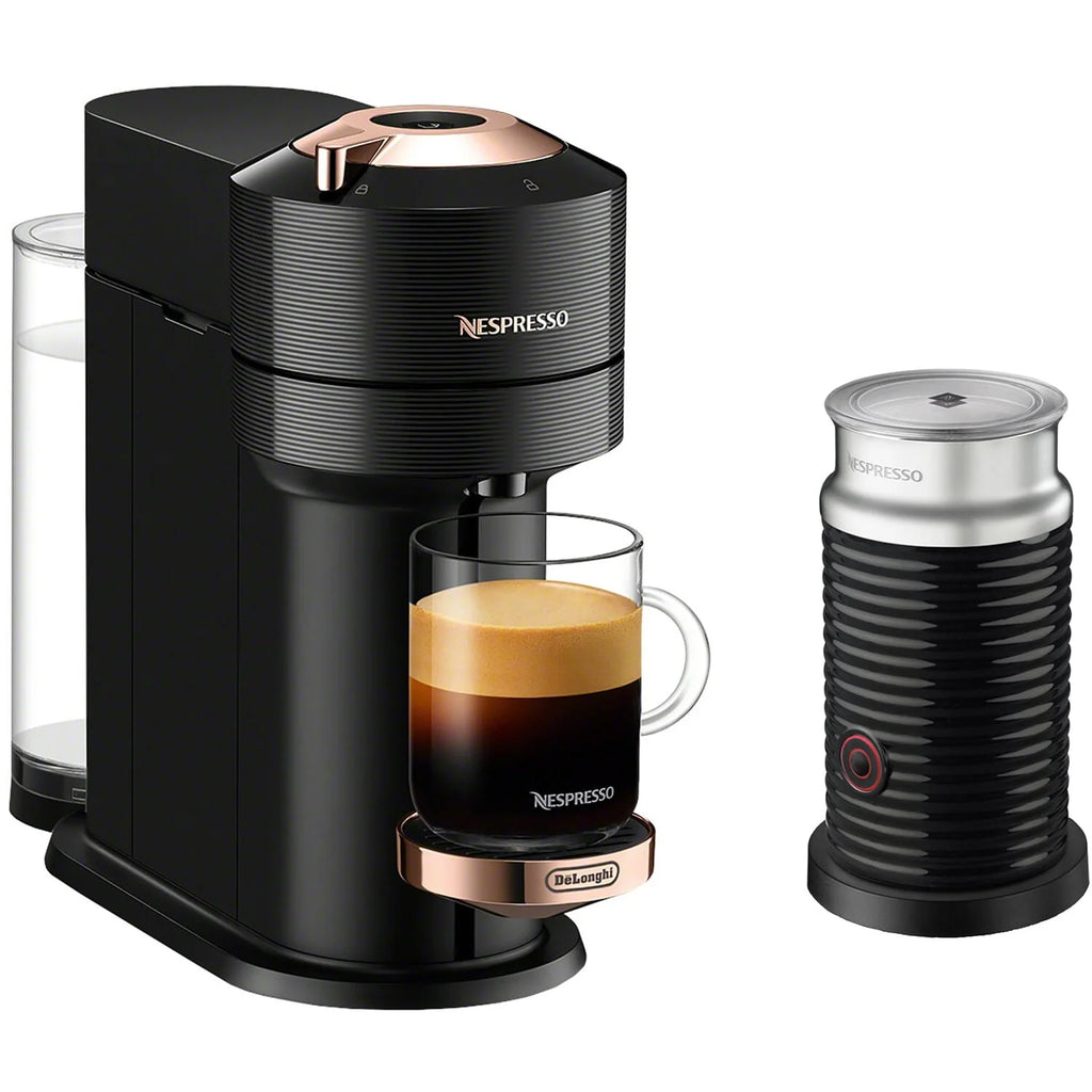Chrome Coffee and Espresso Maker with Black Milk Frother H14717