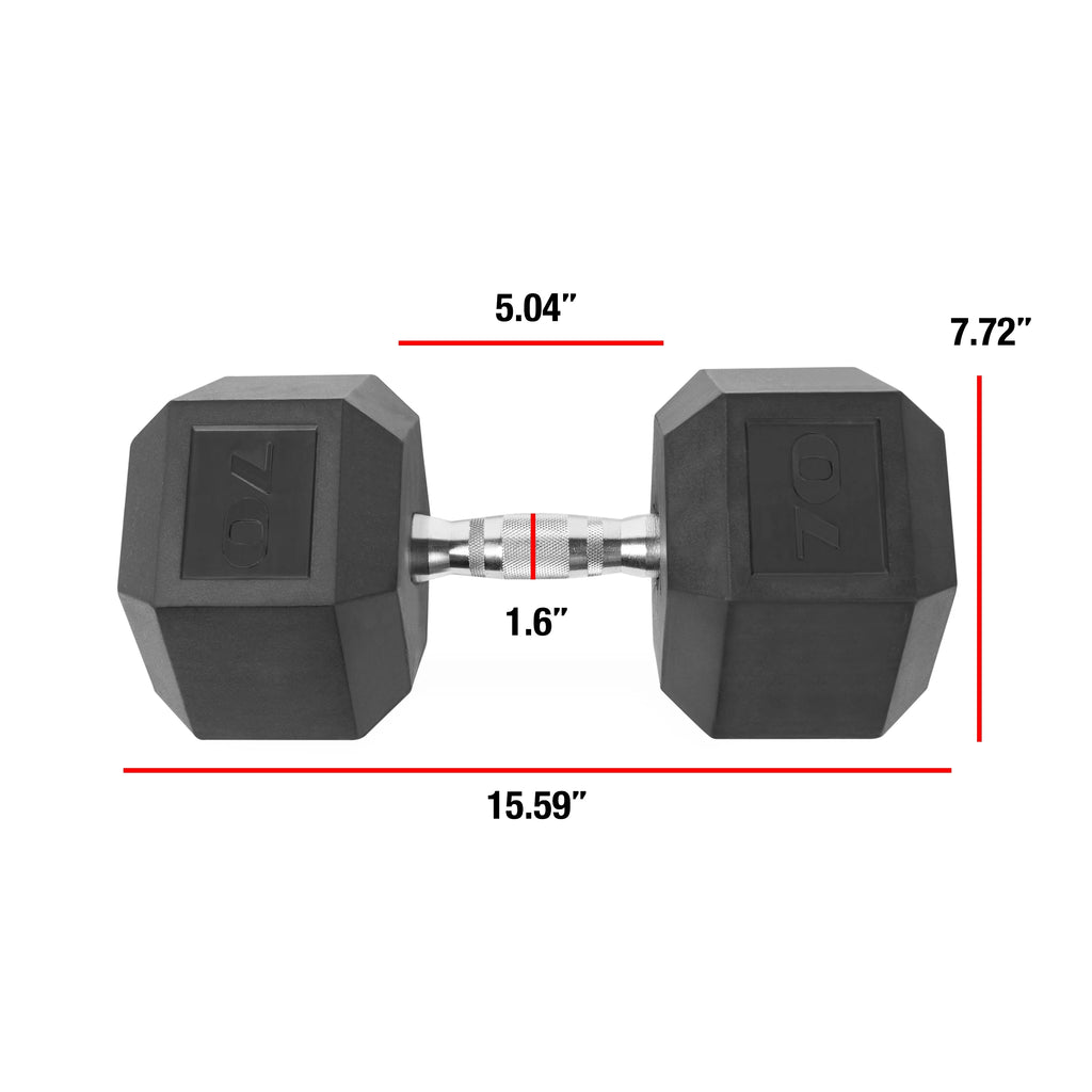 70lb Coated Hex Dumbbell V882