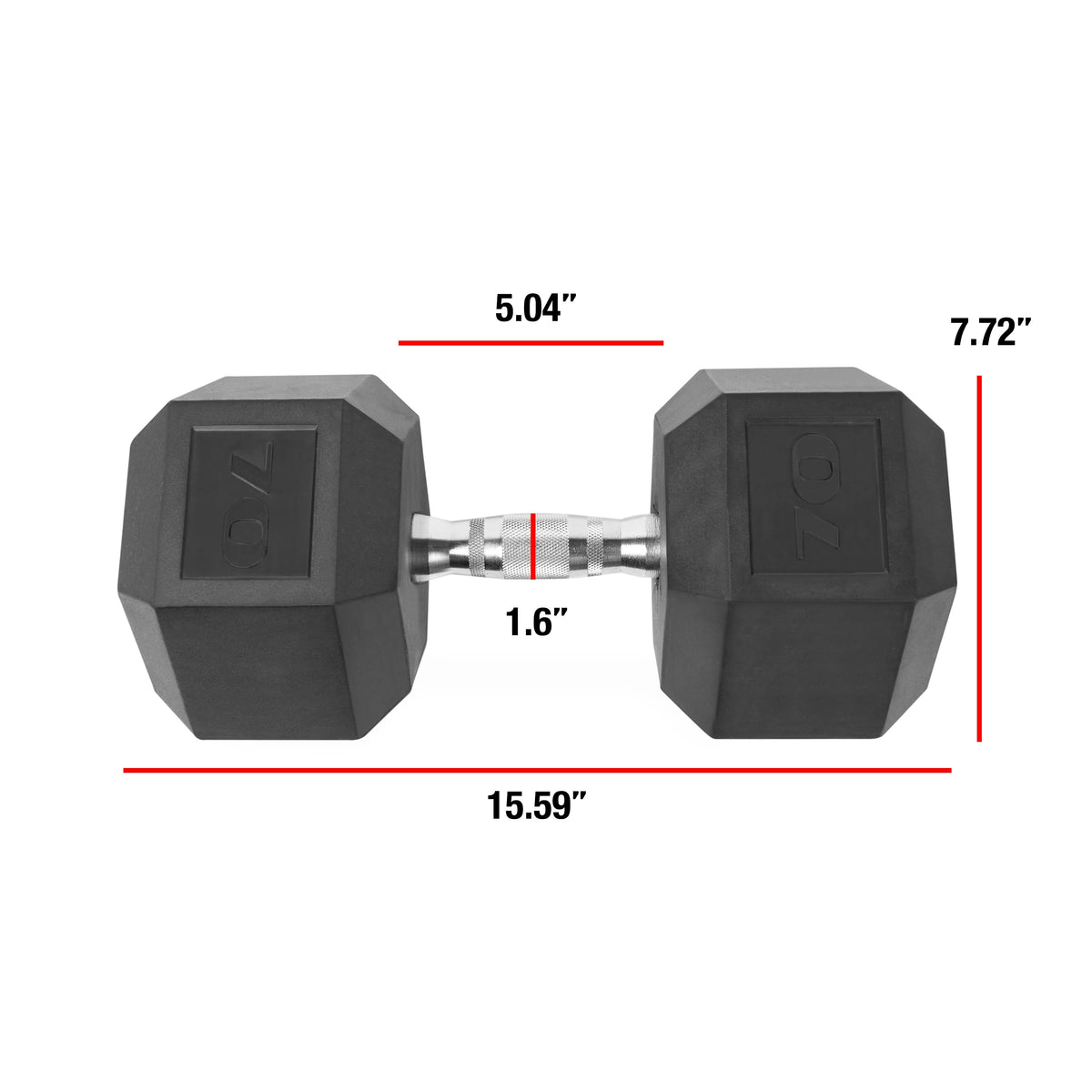 70lb Coated Hex Dumbbell V882