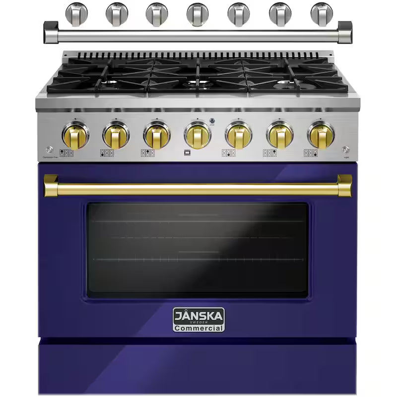 36 in. 5.2 cu. ft. Gas Range with 6 Sealed Burners, Convection Oven, Griddle L7214