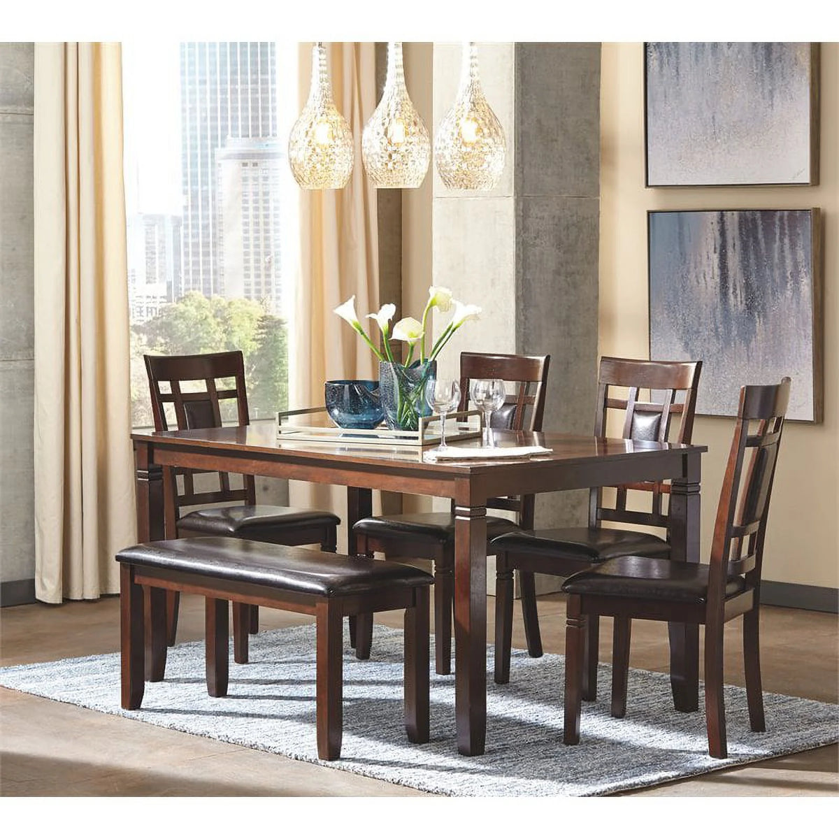 6-Piece Engineered Wood Dining Set in Brown K3073
