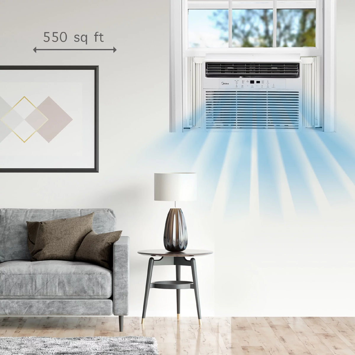 12,000 BTU 115V Smart Window Air Conditioner with Remote, White D360