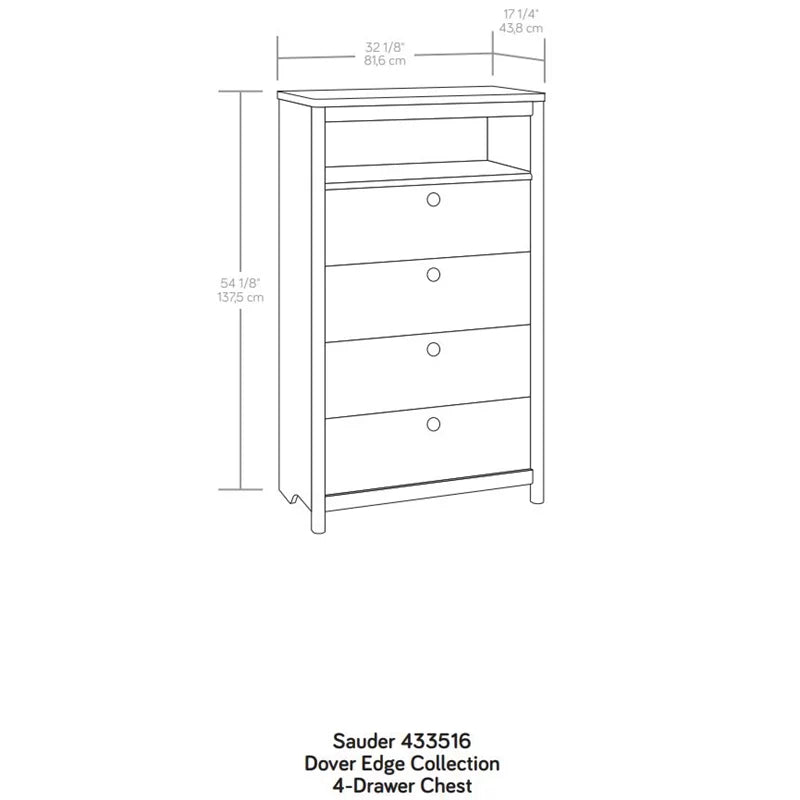 Modern Engineered Wood 4-Drawer Chest T700176
