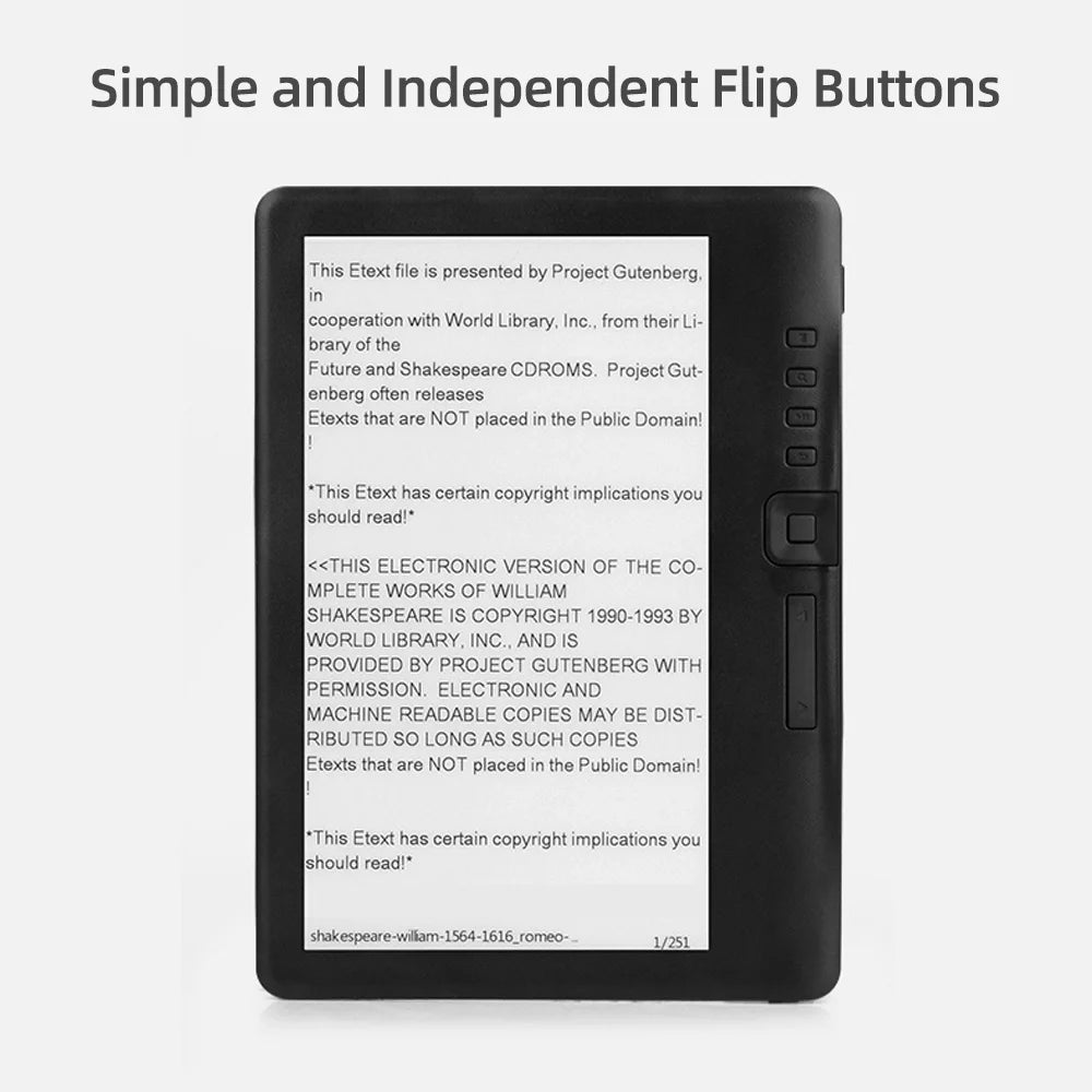 Portable 7 inch E-book Reader 8GB S682
