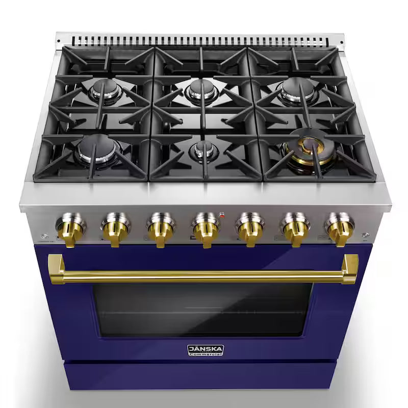 36 in. 5.2 cu. ft. Gas Range with 6 Sealed Burners, Convection Oven, Griddle L7214