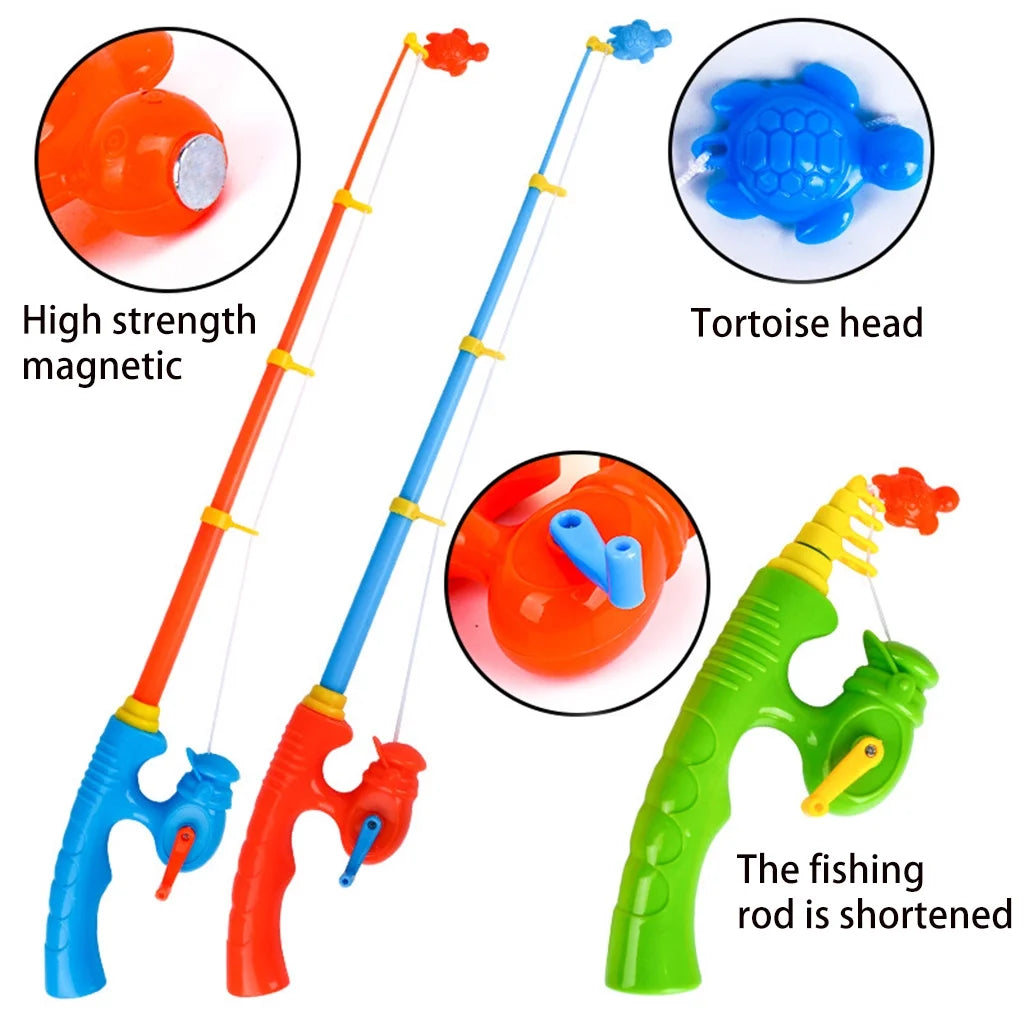 6 Pcs Stretchable Fishing Pole Toy Bath Toy Flexible Magnetic Kids Fishing Rod Z671978